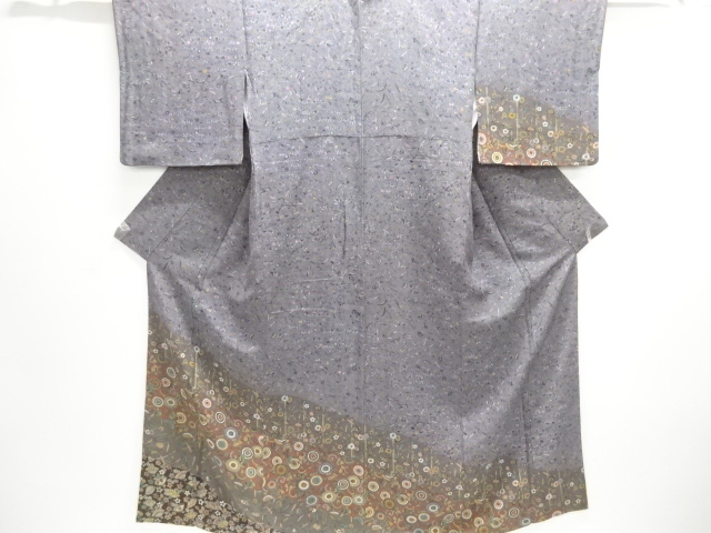 草花に蝶模様訪問着